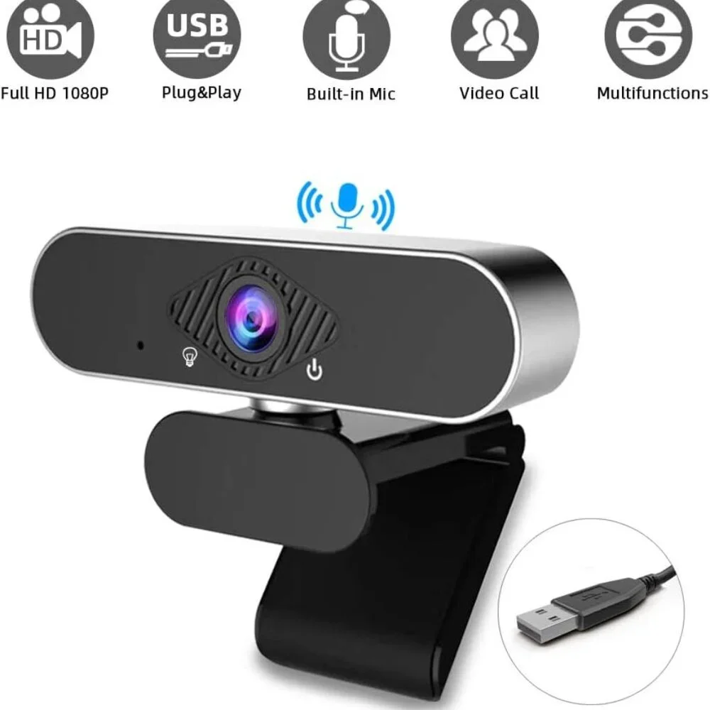 Webcam Camera HD 1080P Computer Laptop Streaming Microphone Recording New in Box
